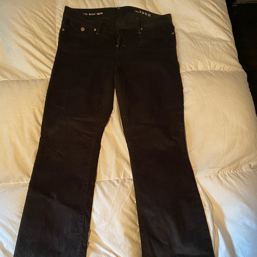 GAP Black Corduroy Sexy Boot Cut Size 14